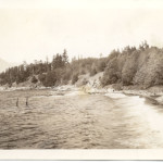 Remains of Powder Works Chimney at Tunstall Bay. ca 1940’s