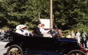 The Bowen Island Historians' float at a Bowfest parade.